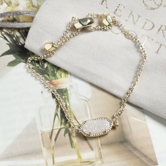 Kendra Scott Elaina Gold Drusy Adjustable Chain Bracelet - Picture 2 of 2